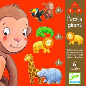 Djeco Puzzel Marmoset Friends 9 6 4 Stukjes djeco kopen in de aanbieding