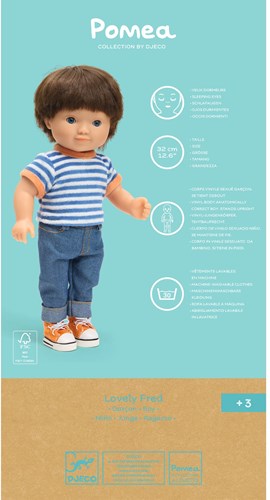 Djeco pop jongen Fred - 32 cm vinyl slaapogen POMEA collectie-3