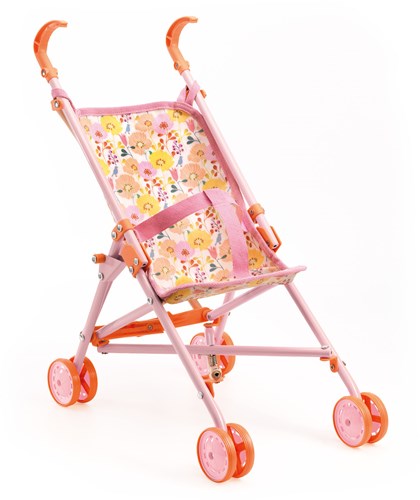 Djeco accessoires poppenwagen Flowers - 54 cm lichtgewicht buggy