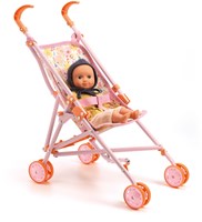 Djeco accessoires poppenwagen Flowers - 54 cm lichtgewicht buggy-2
