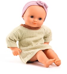 Djeco poppen babypop 32 cm Pistache - zachte speelpop