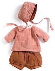Djeco poppenkleding Peach - katoenen outfit voor babypoppen