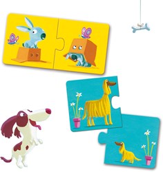 Djeco duo puzzel speelgoed tegenstellingen - educatief karton