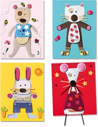 Djeco creatieve collage set voor kinderen - dieren knutsel FSC papier