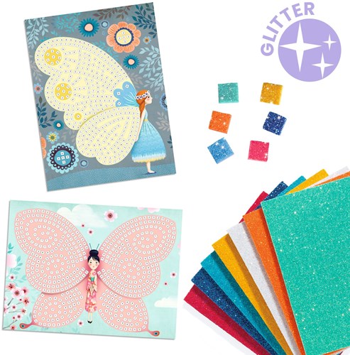 Djeco mozaïeken knutselset vlinders - creatieve collage voor kinderen-2