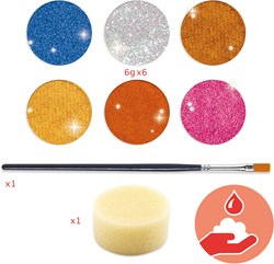 Djeco make-up palet - metallic kleuren voor kinderen - 6 kleuren