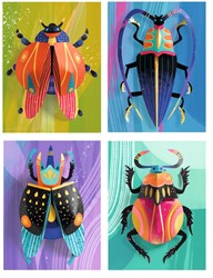 Djeco creatief papier knutselset Paper bugs - FSC MIX - 3D insecten
