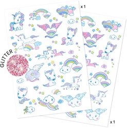 Djeco unicorn tattoo set - tijdelijke glittertatoeages voor kinderen