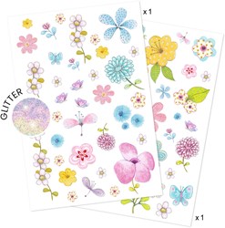 Djeco tattoo bloemenveld - tijdelijke glittertatoeages voor kinderen