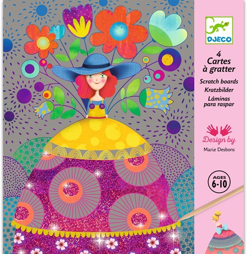 Djeco kraskaarten The beauties' ball - creatief speelgoed FSC MIX-3
