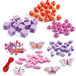 Djeco houten kralen - sieraden maken met vlinders en fantasie