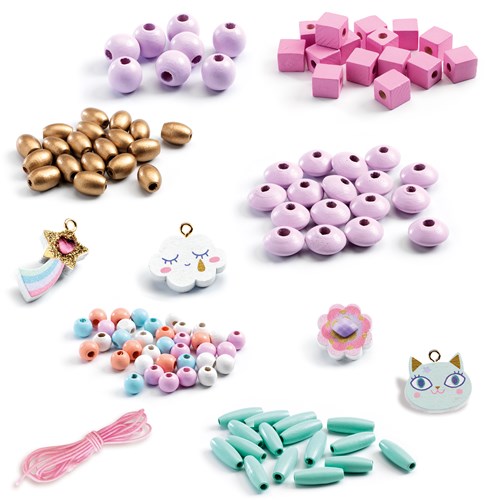 Djeco houten kralen Rainbow sieraden knutselset kinderen