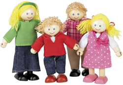 Tidlo houten poppenhuis familie - Multiculturele poppetjes wit