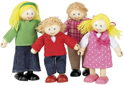 Tidlo houten poppenhuis familie - Multiculturele poppetjes wit