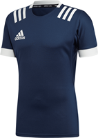 Adidas rugbyshirt sportshirt XL navy wit - 3-Stripes heren