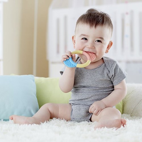 Hape bijtring baby - teether ring van rijst, veilig en kleurrijk-3