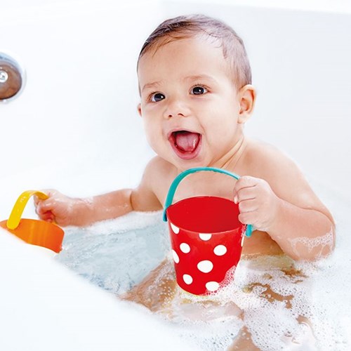 Hape vrolijke emmerset badspeelgoed kleurrijk waterpret