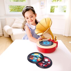 Hape Tune Time Phonograph houten muziekspeelgoed voor kinderen