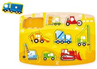 Hape knoppuzzel bouwvoertuigen houten speelgoed puzzel