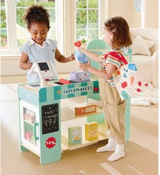 Hape houten speelgoed supermarkt met accessoires en scanner