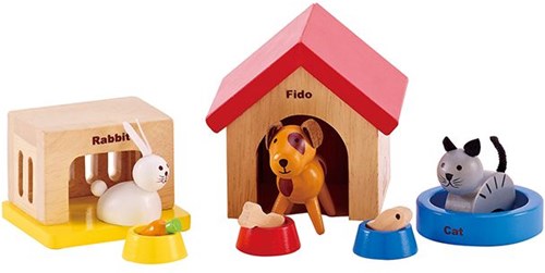 Hape Poppenhuis Huisdieren houten speelgoed dieren set-2
