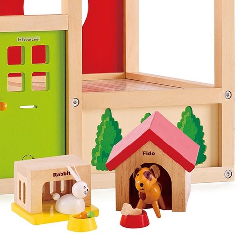 Hape Poppenhuis Huisdieren houten speelgoed dieren set-3