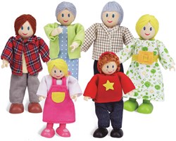 Hape poppenhuis familie houten poppen set Europa