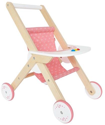 Hape poppen kinderwagen houten speelgoed buggy-3