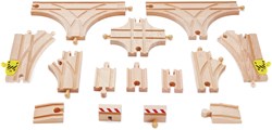 Hape houten treinbanen set - uitbreidingspakket 14-delig speelgoed