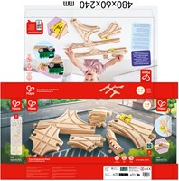 Hape houten treinbanen set - uitbreidingspakket 14-delig speelgoed-2