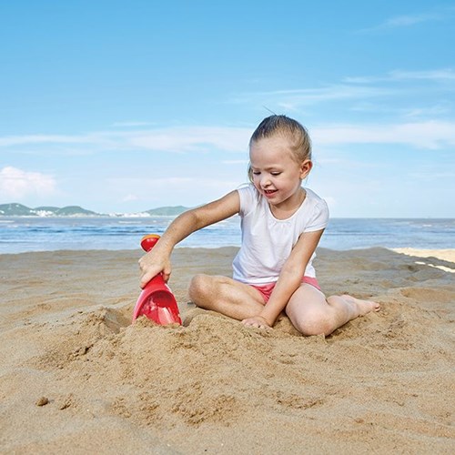 Hape zand- en waterschep rood - set van 4 stuks-3