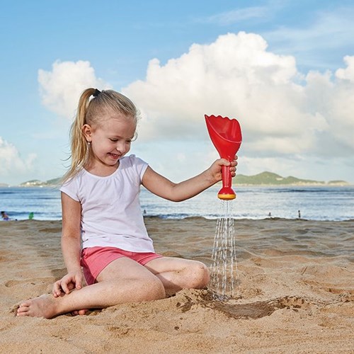 Hape zand- en waterschep rood - set van 4 stuks