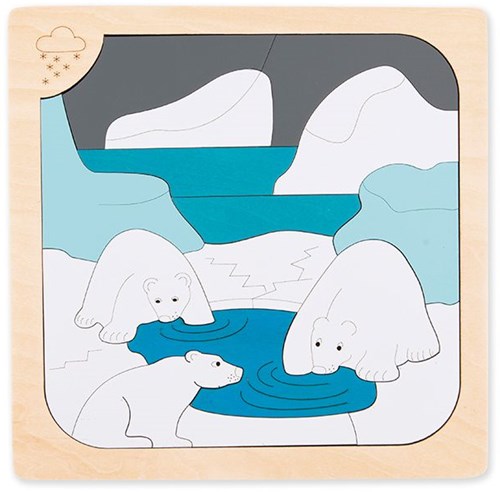 Hape houten puzzel dieren ijsbeer 33 stukjes educatief speelgoed-2
