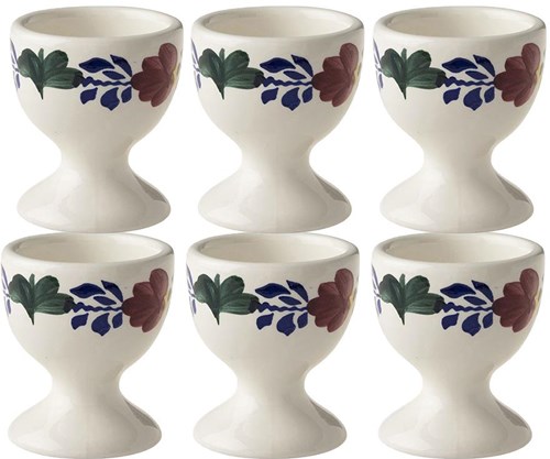 Boerenbont eierdopjes keramiek set van 6 stuks - klassiek servies
