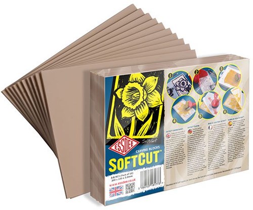 Essdee Softcut blokken linodruk 210x150x3 mm 10 stuks creatief