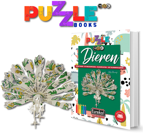 Eureka 3D Puzzle Books Kleur- en Puzzelboek - Dieren