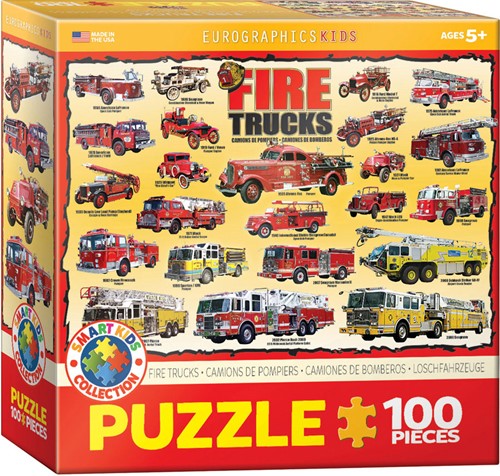 Eurographics Kids Puzzel Brandweerwagens - 100 stukjes
