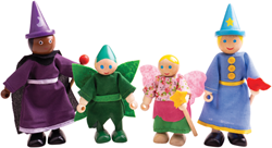 BigJigs poppenhuis poppen fantasiefiguren houten speelgoed
