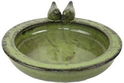 Esschert Design vogelbad keramiek groen - tuinvogels drinkschaal 33 cm