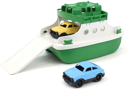 Green Toys ferry speelgoed boot met auto's groen wit duurzaam