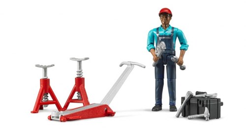 Bruder werkplaats set(monteur/lift/krik/gereedschap) (62100)