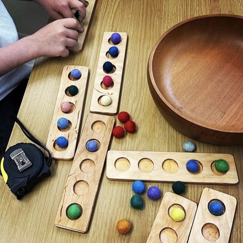 Cosy houten telframes educatief speelgoed viltbal set van 5-2