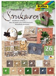 Folia motiefpapier blok knutselkarton - 26 vel - 24 x 34 cm creatief