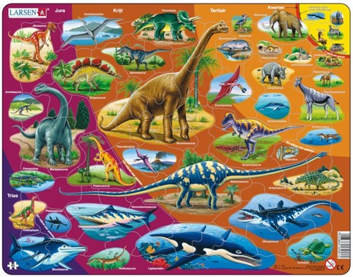 Larsen legpuzzel - dinosaurussen - educatief karton - 85 stukjes