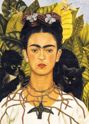 Eurographics Self-Portrait with Thorn Neclace and Hummingbird - Frida Kahlo (1000)