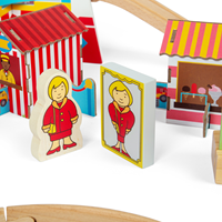 BigJigs houten treinset pretpark - Fun Fair - 54-delig speelgoed-2