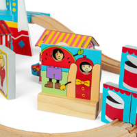 BigJigs houten treinset pretpark - Fun Fair - 54-delig speelgoed-3