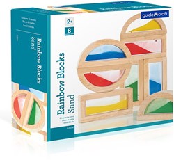 Guidecraft blokkenset regenboog - houten speelgoed met zand en kleur