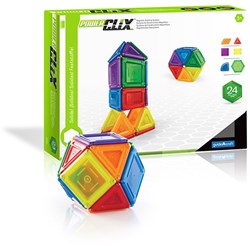 Guidecraft bouwspeelgoed PowerClix Solid 24-delig constructieset kleurrijk