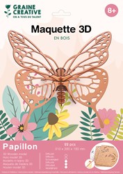 Graine Creative 3D model hout vlinder bouwset - creatief speelgoed